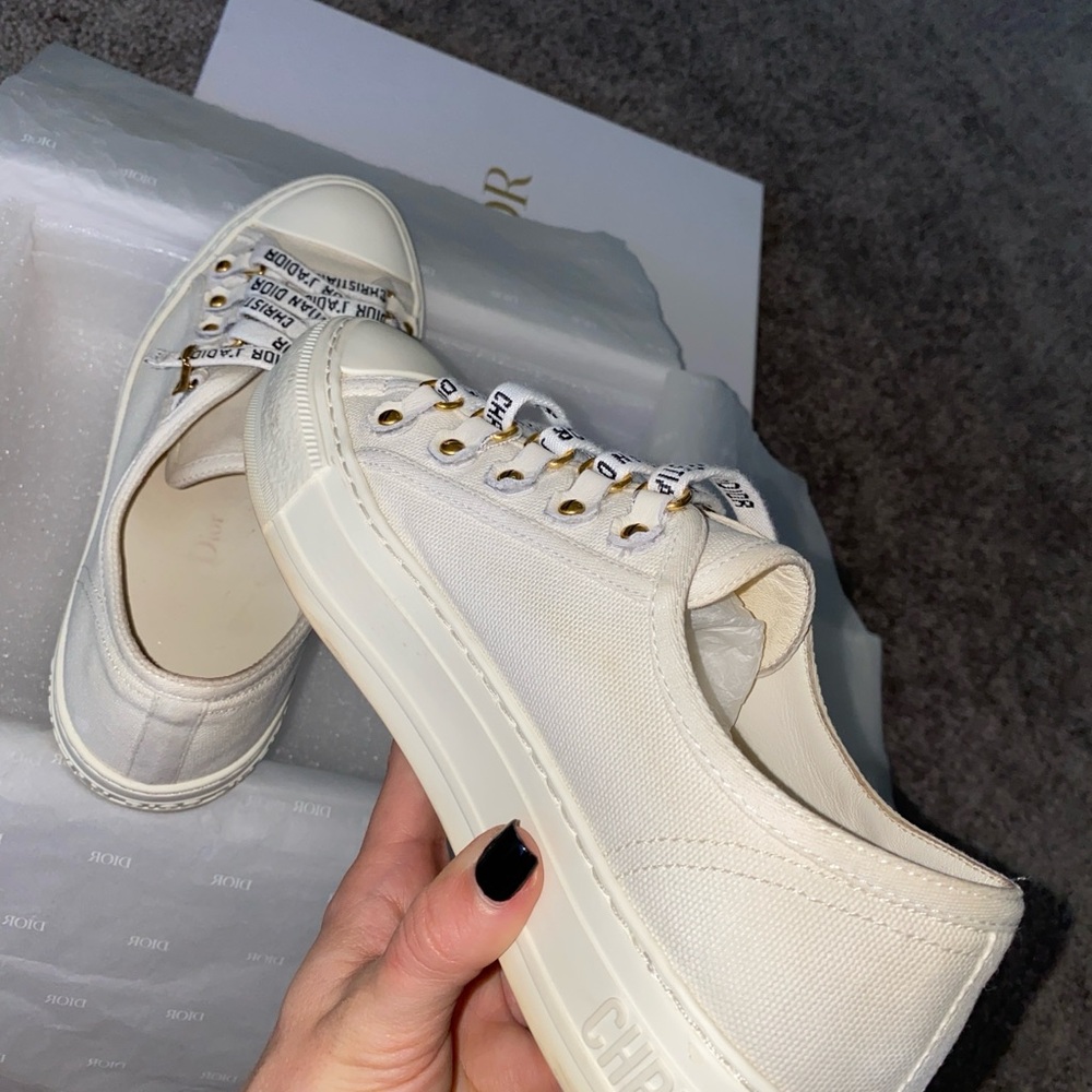 Authentic Dior Women's Cream Sneakers - Picture 13 of 15